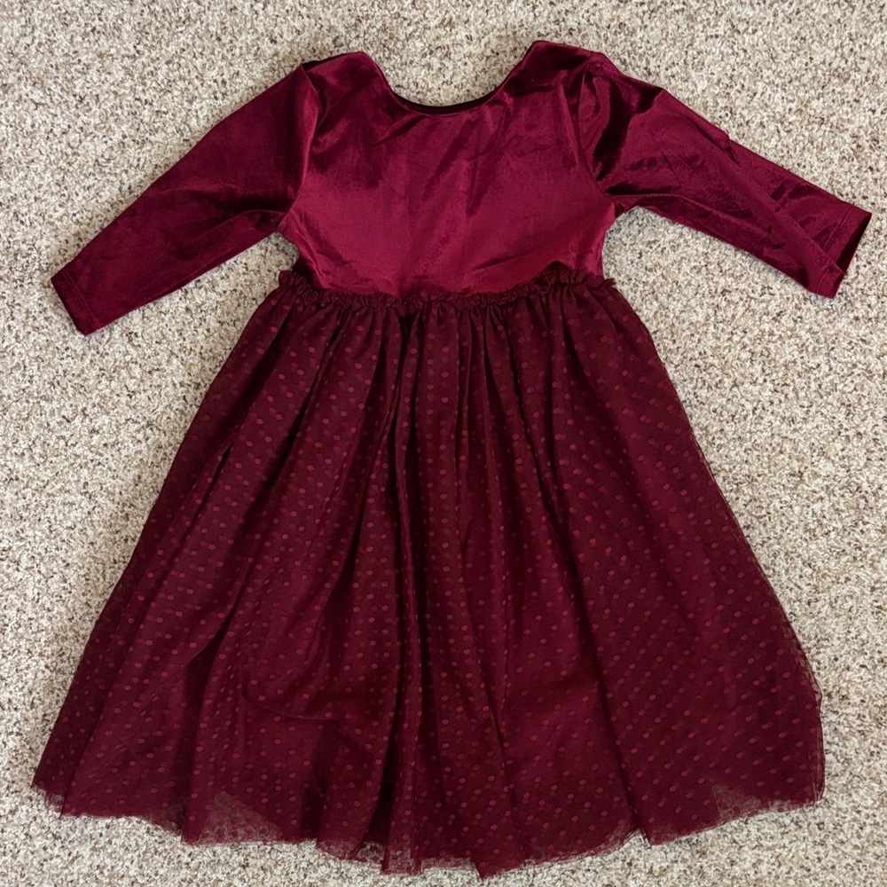 Mila & Rose Cranberry Velvet Tutu Dress